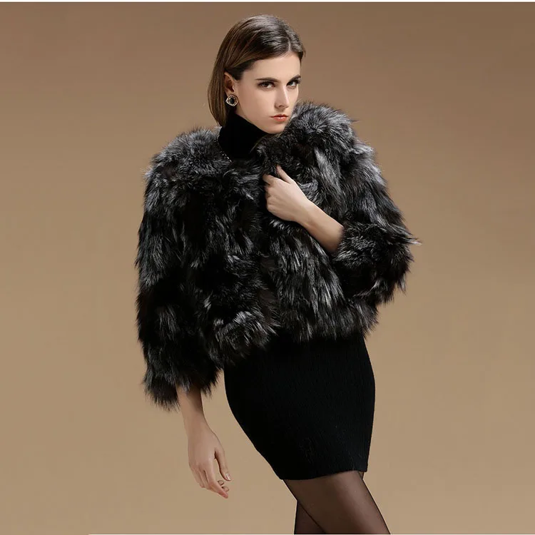 De Fourrure Manteau Silver Véritable 2018 Femmes Natural Fox Court Veste D'argent C Mode Européen Nouveau Outwear Renard Style Femelle Réel Naturel Tx0A0WqEg