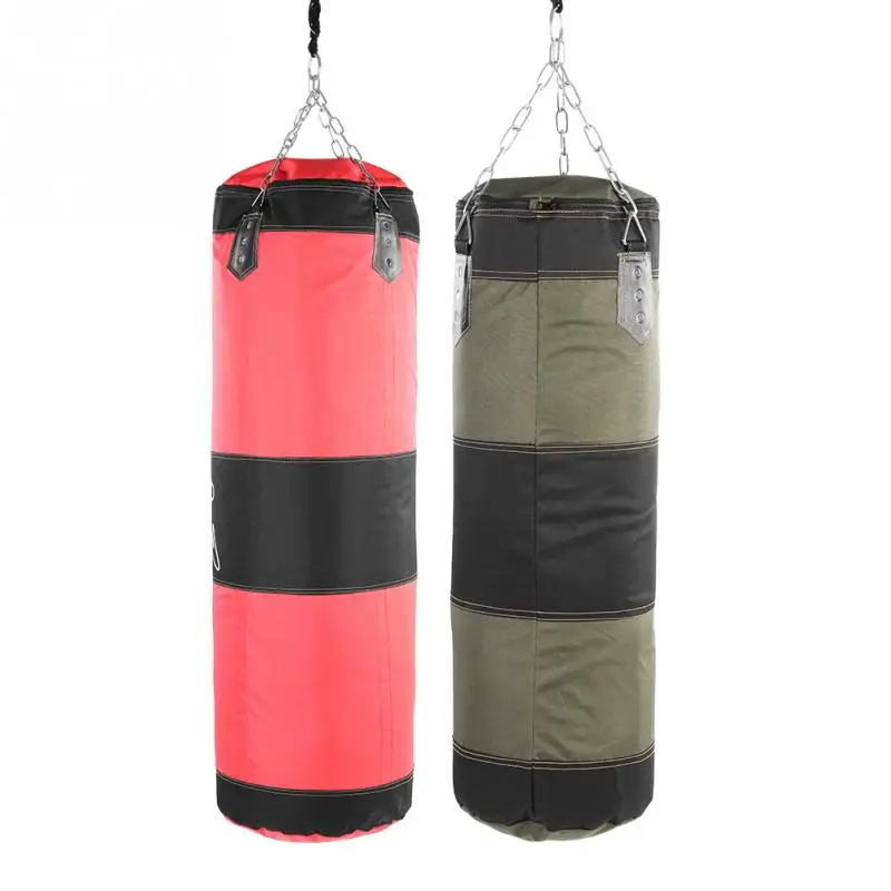 

Empty Boxing Sand Bag Hanging Kick Sandbag Boxing Training Fight Karate Punch Punching Sand Bag With Metal Chain Hook Carabiner