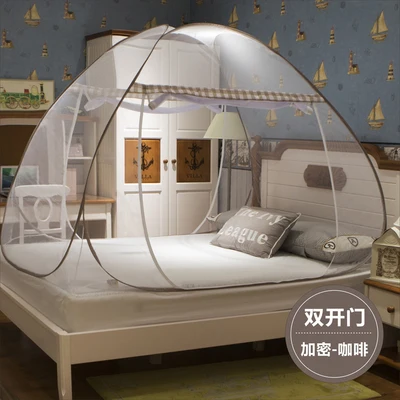 Переносная круглая москитная сетка для односпальной кровати, кровать для взрослых, навес для дома, кровать с насекомыми-насекомыми, палатка, противомоскитная сетка klamboe - Цвет: Коричневый