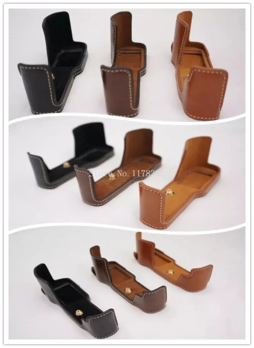 Digital Camera Bag Classical New Arrival Half Body Set Cover Strap for Olympus EM10II em10ii P Leather Case |