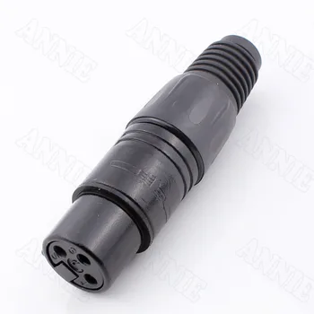 

Three core Yong sound of black gold microphone plug female Karon Kaonong female leading copper core 24K sound gold