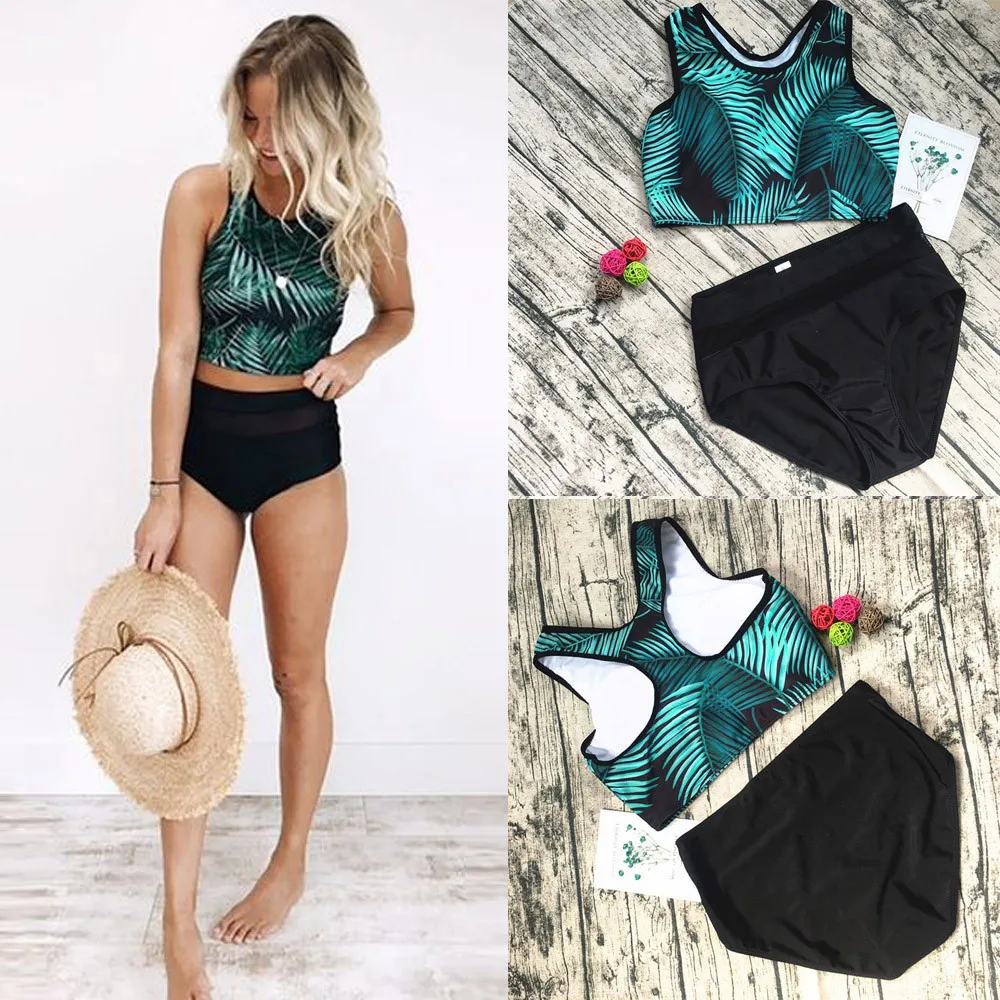 

Women Falbala High-waisted Bikini Set Push-Up Swimsuit Bathing Biquinis Feminino 2019 Sexy Bikini Set