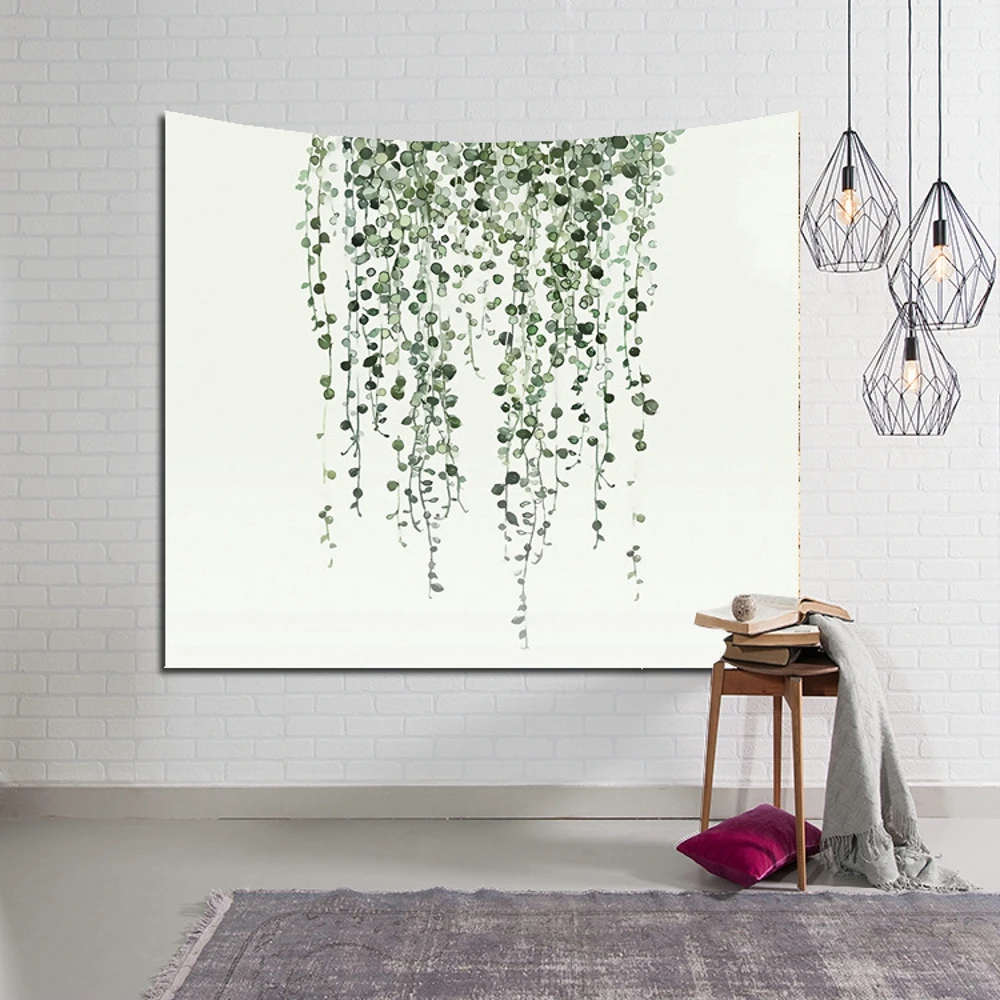 Green Leaf Tapestry Wall Hanging Scenic Indian Mandala Table Cloth Cover Home Decorative Beach Bath Towel Yoga Mat Sheets | Дом и сад