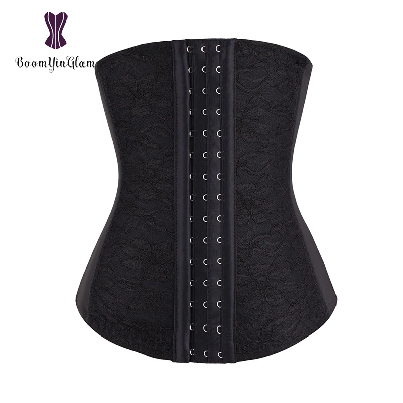 

black/nude/white/red color plus size 3 hooks waist trainer sliming waist chinchers shaper floral lace underbust corset 884#