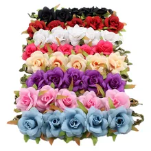 Богемные Розы Свадебные цветы Свадебная повязка на голову венок цветочный летний цветок корона тиара Корона аксессуар для парикмахера#0403