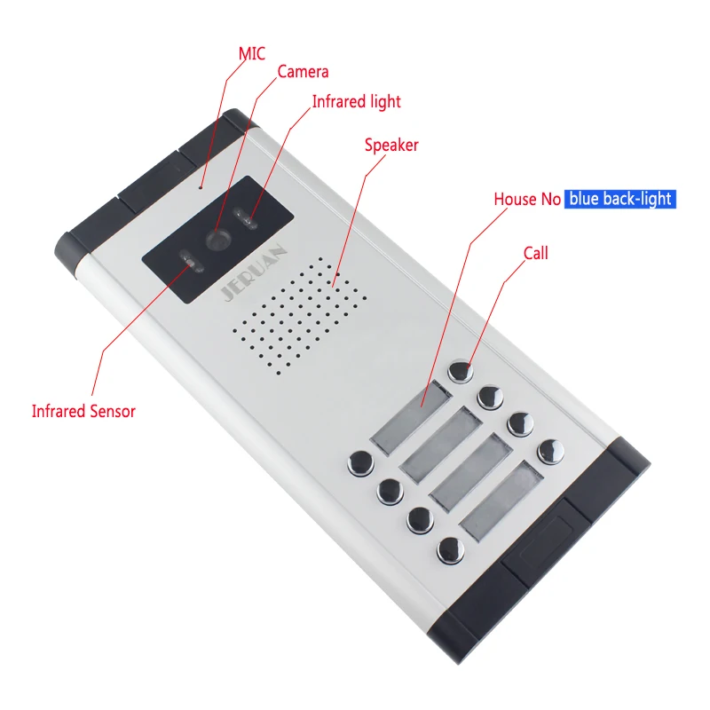 JERUAN квартира 8 Звонок домофона 8 ''видео домофон запись Интерком Системы 700TVL ИК Камера для 8 бытовой 8 ГБ SD карты