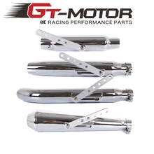 GT Motor-Универсальный 39-46 мм Ретро хромированный античный винтажный мотоциклетный глушитель выхлопной трубы Ретро Вертикальный чехол под давлением