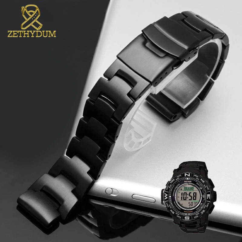 Solid Stainless Steel Watchband for Casio PROTREK PRG-260 PRG-550 PRW-3500/2500/5100 Series Watch Band Strap _ - AliExpress Mobile