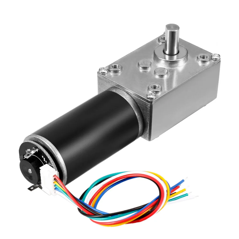 

UXCELL(R) 1pcs 12V 7RPM DC 50Kg.cm Self-Locking Worm Gear Motor With Encoder And Cable, High Torque Speed Reduction Motor