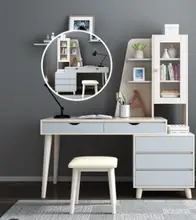 Simple modern dressing table Nordic computer desk bookcase bookcase makeup table combination dresser. desktop home modern simple computer desk