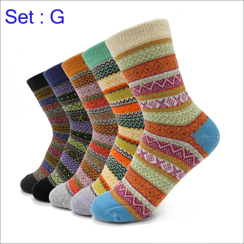 5 Pairs Sock Warm Women Socks Winter Lady Thick Wool Casual Soft Cashmere Fast