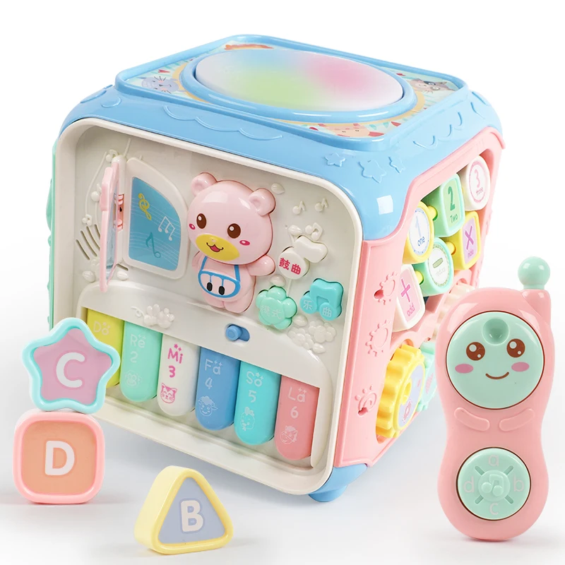 

Baby Activity Cube Musical Toys Baby Gear Clock Toddlers Teaches Cognitive & Motor Skills Educational Cube Toys 13-24 Months