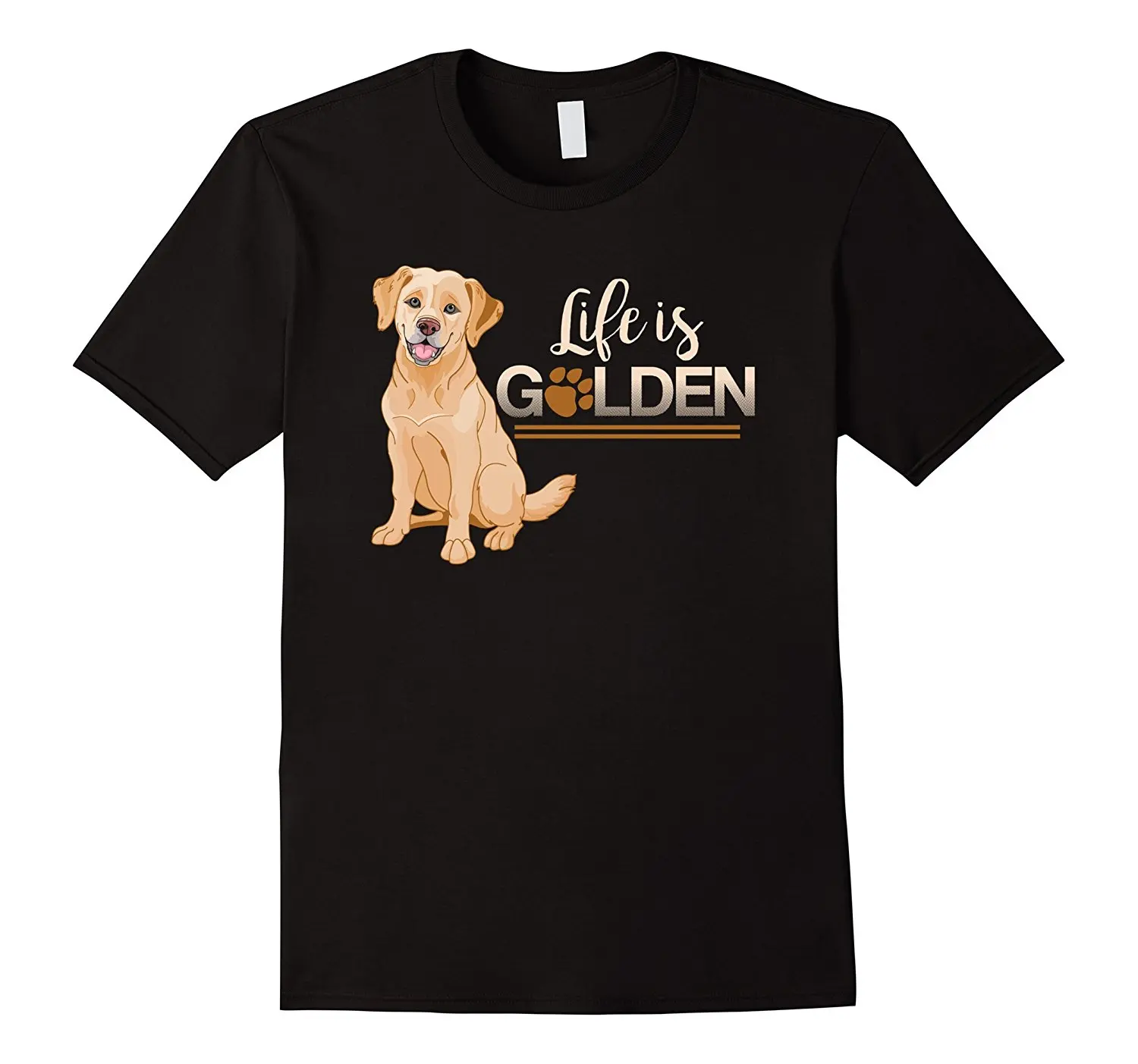 Life Is Golden Retriever Футболка с принтом собаки Летняя короткая свободная одежда Мужская