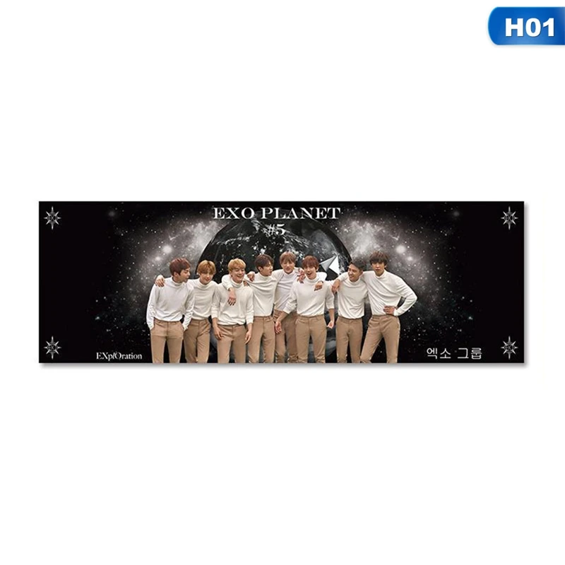 1 Piece Kpop EXO BAEKHYUN CHANYEOL SEHUN Concert Support Hand Banner Fabric Hang Up Poster For Fans Collection Gift