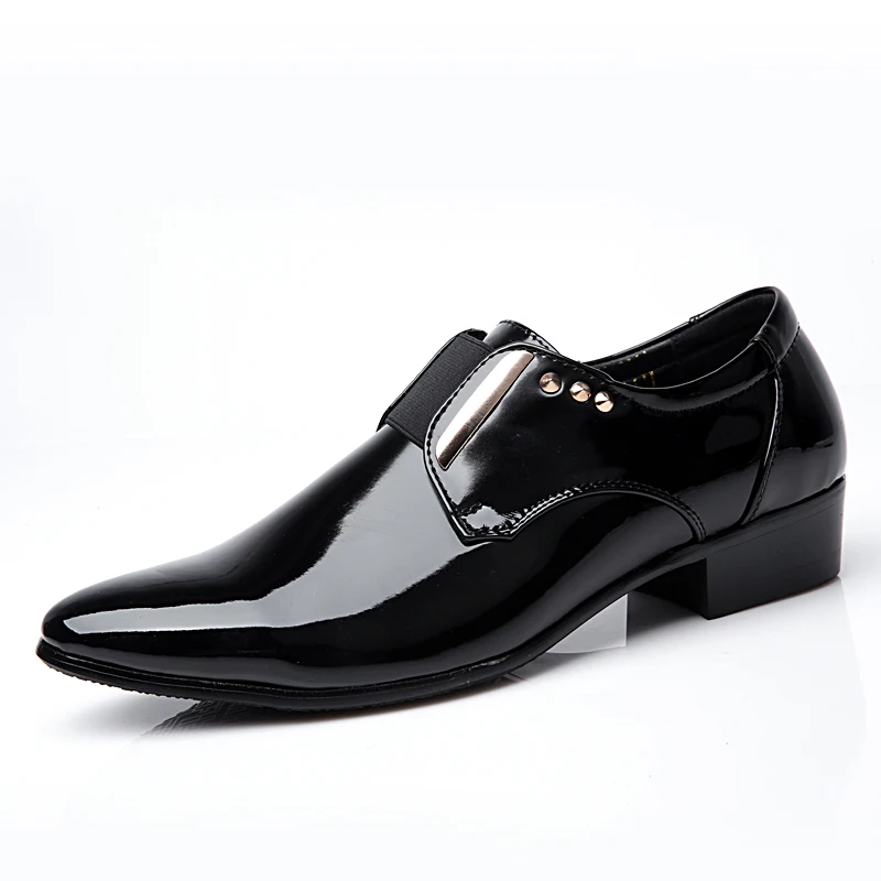 Elegant Classic Men Dress Shoes Genuine Leather Black Business Wedding ...