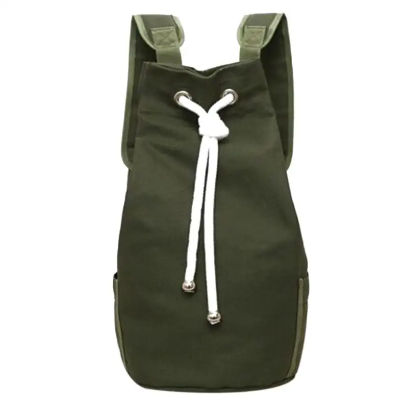 Холщовый повседневный мужской рюкзак на шнурке большой емкости уличный Спортивный Рюкзак Зеленый/Черный Цвет дорожные сумки