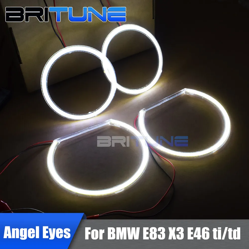 

For BMW E90 E91 E83 X3 E46 ti/td Compact Non-projector Headlight LED Halo Rings COB Angel Eyes Kit For Cars Tuning 106mm+131mm