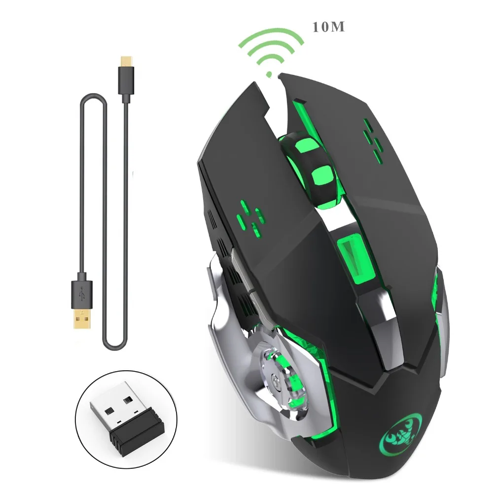 Обновленная перезаряжаемая Беспроводная игровая мышь 2 4G мыши с usb ресивером