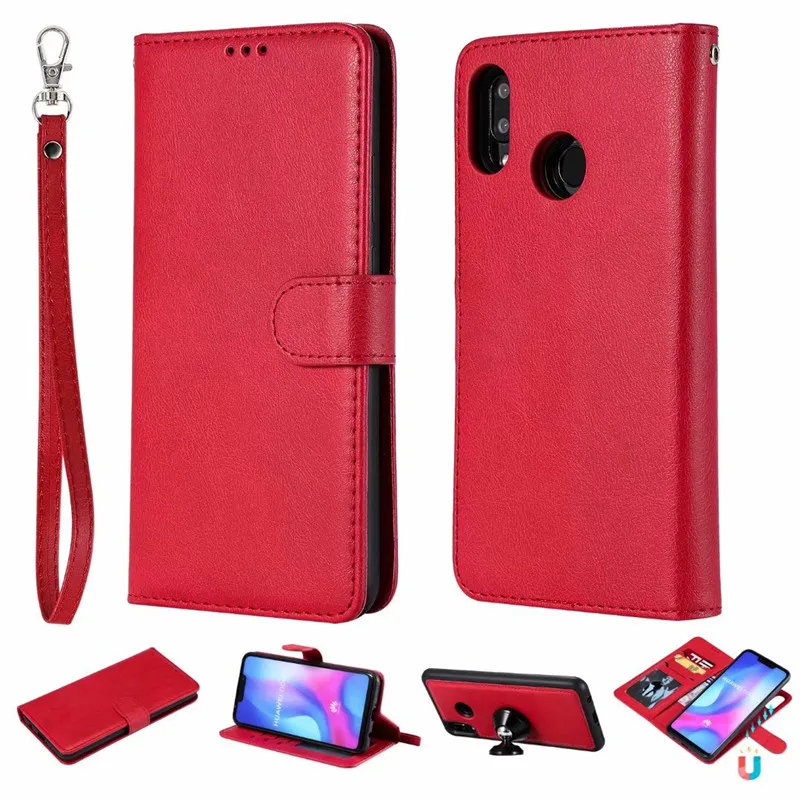 

Luxury Flip Wallet Leather Case For Huawei Honor 5A 6A 6X 7A Pro 7C 8A 8X 8C 8S 10i Cover Detachable Magnetic 2 in 1 Phone Case