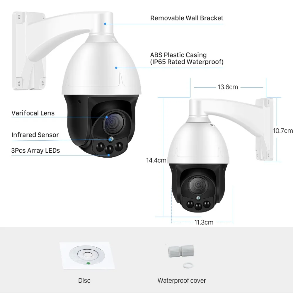 Besder 1080p Мини PTZ IP камера 4x зум скорость купольная камера H.265 Водонепроницаемая домашняя Камера Безопасности s ONVIF Xmeye CCTV 40 м ИК вид