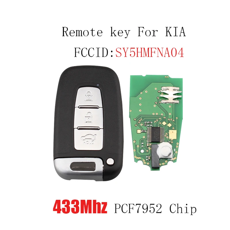 

3Buttons 433Mhz Remote key For A Soul Sportage Sorento Mohave K2 K5 Rio Transponder PCF7952 Chip TOY40 Blade Original key