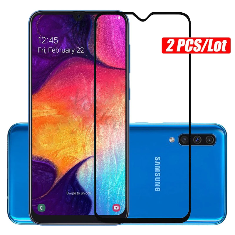 

2PCS Tempered Glass For Samsung Galaxy A70 A50 A30 Screen Protector For Sumsung Samsun Galax Gelaksi on A 50 30 Protective Film