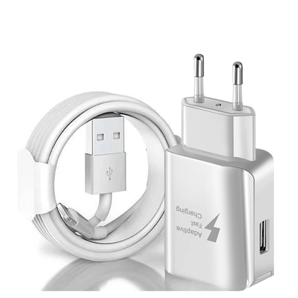 Комплект 1 м USB кабель+ USB быстрое зарядное устройство для iPhone X XS Max XR 5S 6 6S 7 8 Plus USB кабель для зарядки с европейской вилкой адаптер для сетевого зарядного устройства