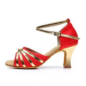 

dewbest ladies professional ballroom dancing latin tango cha-cha samba comfortable soft sole high heel performance dance shoes