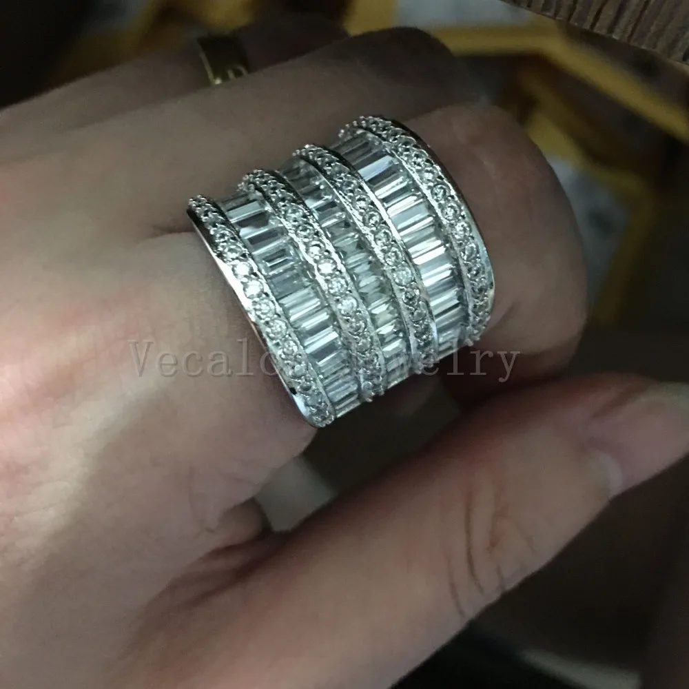 Vecalon, роскошное женское ценное Ювелирное кольцо, AAAAA, циркон, Cz, 925 пробы, серебро, обручальное кольцо, кольца для женщин, подарок