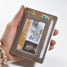 1 шт., Тонкий Карманный кошелек из натуральной кожи, ID, держатель для кредитных карт, чехол, RFID, блокирующий кошелек, Органайзер