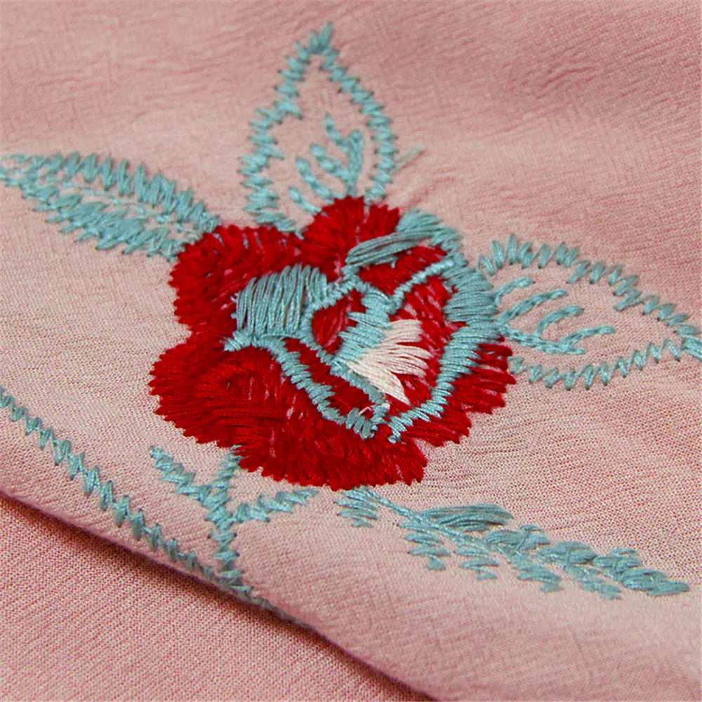 Vintage Women's Blouse Tshirt 2018 Spring New Cotton Linen Blouses Embroidery Flare Sleeve Flower Ruffles Hem Loose Women Shirt (2)