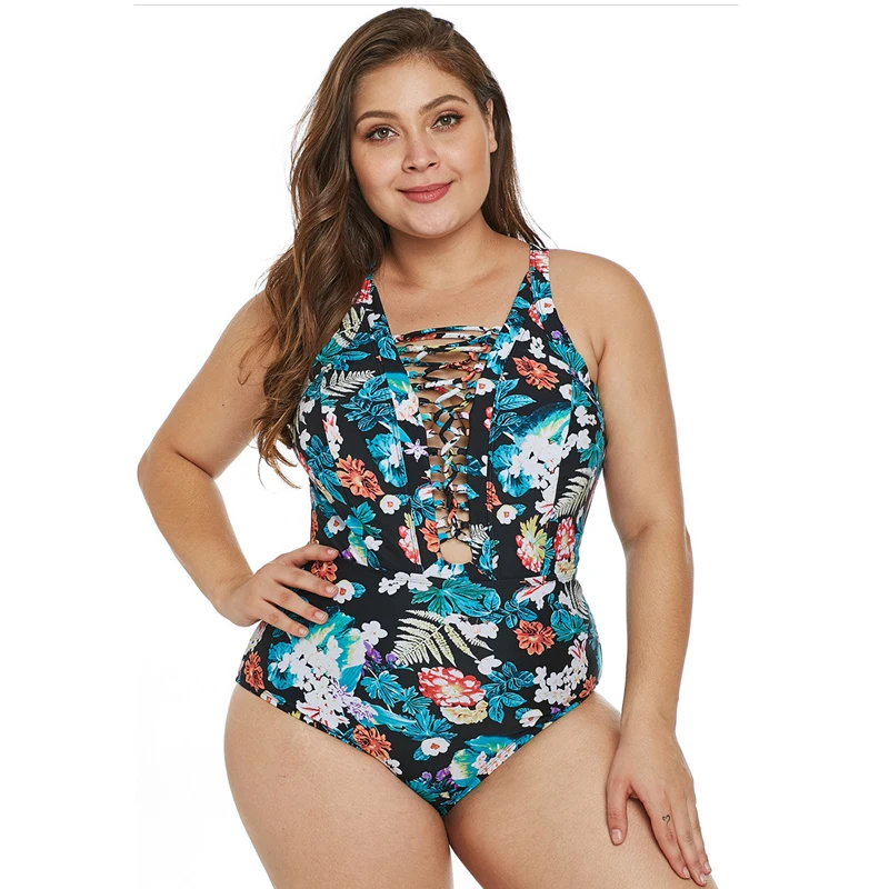 plus size floral swimsuit
