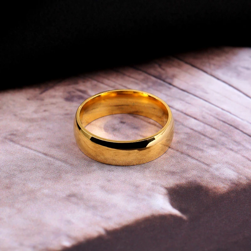 

6mm Gold 316L Stainless Steel Rings Titanium Steel Rings For Women and Men