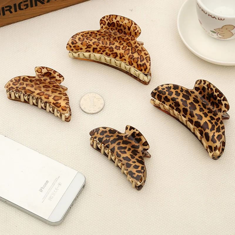 Women Lady Girls Leopard Hair Clip Claw Hair Accessory Clamp Headpiece 3 Sizes M02199