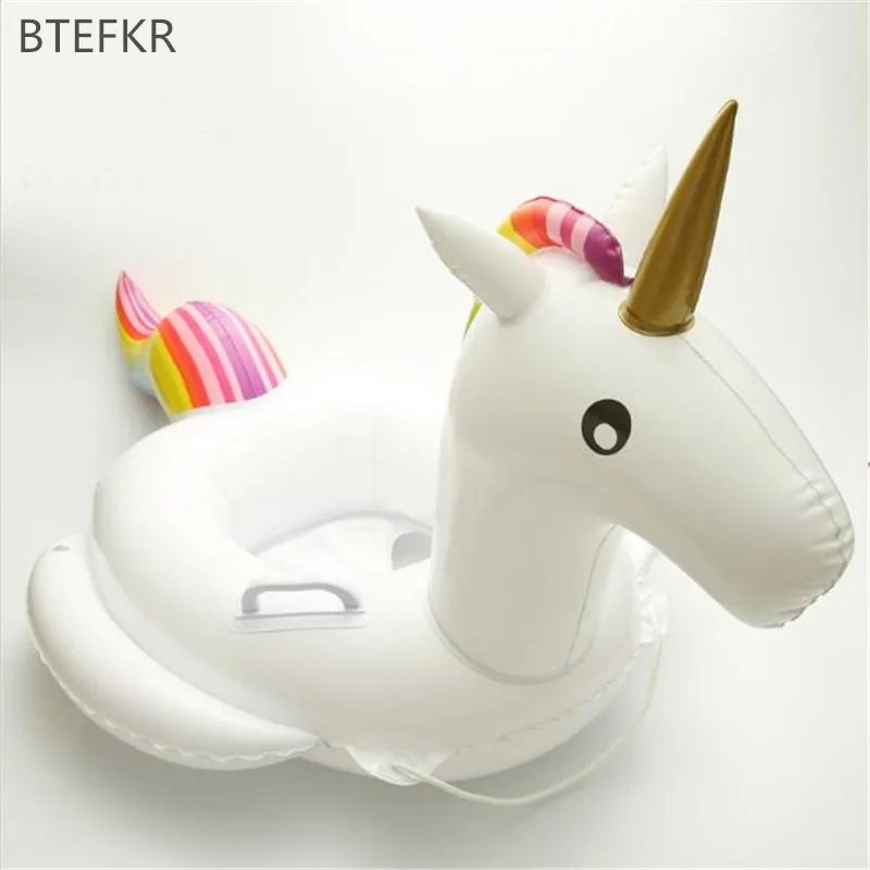 Summer 2018 Inflatable Unicorn Pool Float for Children Baby Swimming Toy Unicorn Seat Fun Pool