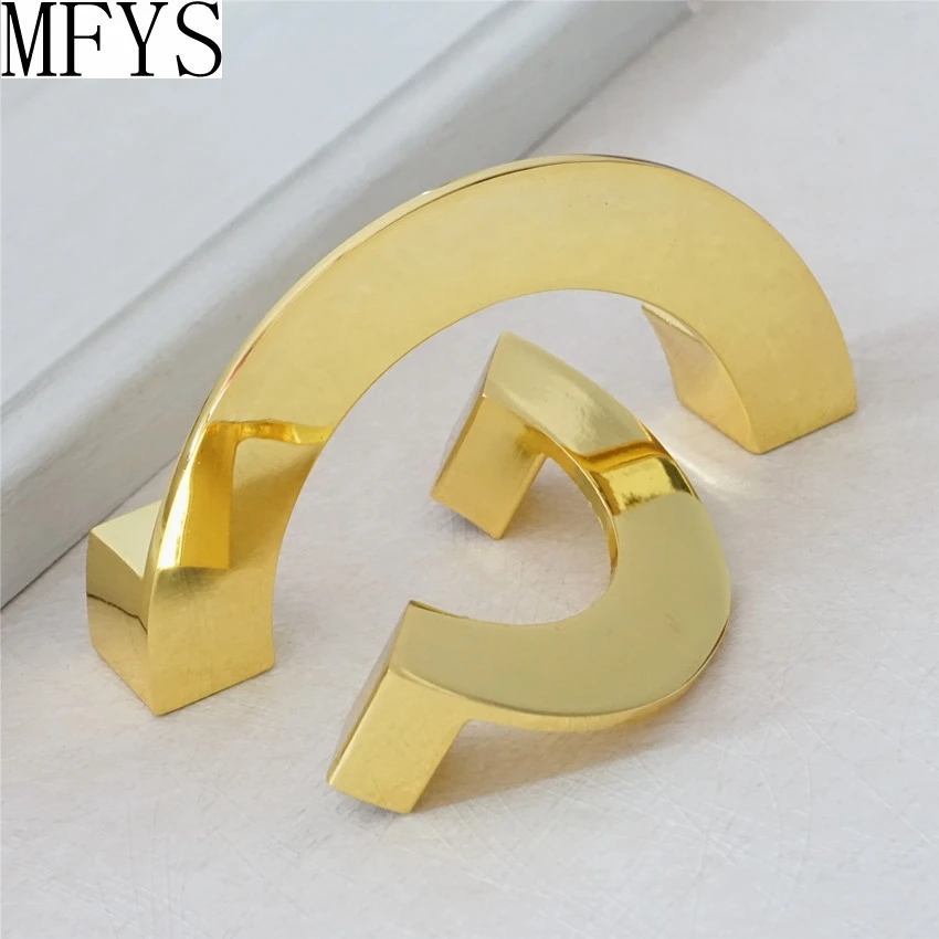 2.5 ''3.75'' 5 ''6.3'' القوس مضمد سحب قطرة حلقة درج التأثيرات مقبض مصقول الذهب المقابض المطبخ مجلس الوزراء مقابض باب