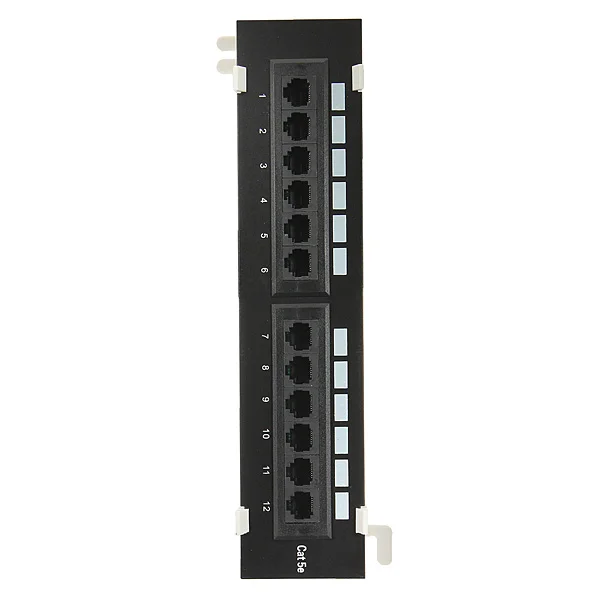 Мини Патч панель RJ45 12 портов CAT5E сетевое настенное крепление для стойки кронштейн