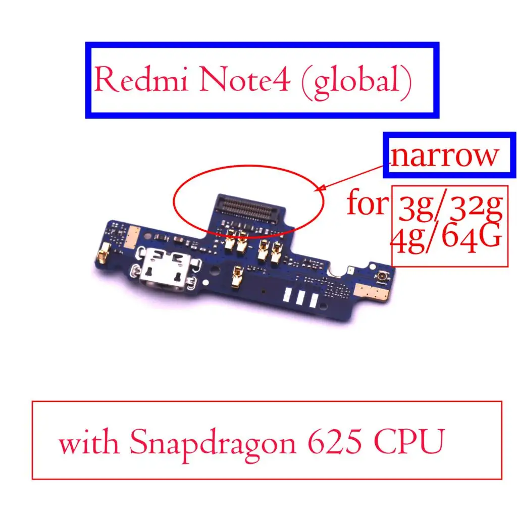 Для Xiaomi Redmi Note 4 4X Global USB зарядное устройство порт для зарядки гибкий кабель Micro док