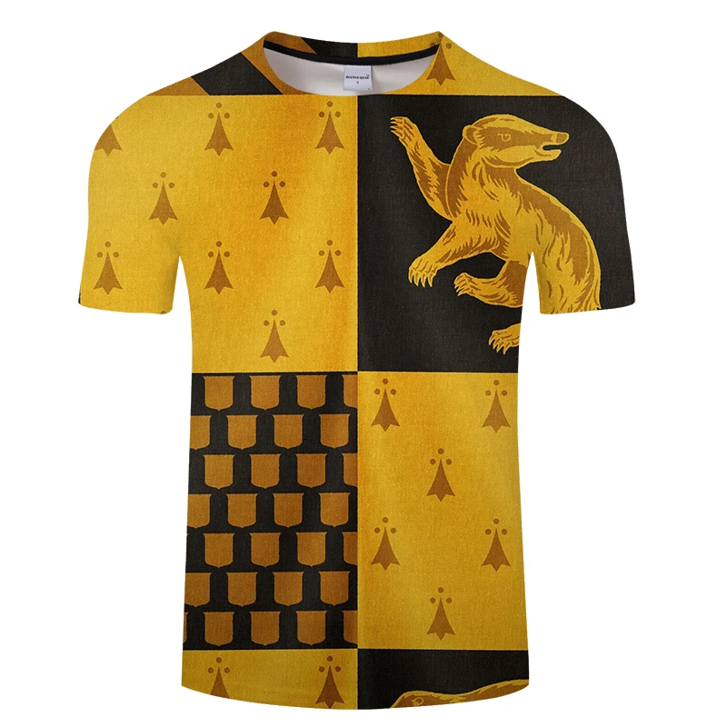 Hut Herry Hip Hop T-Shirt Potter Voldemort Shield 2019 Short Sleeve Cotton T Shirts Man Clothing Magic School Snake 3D T-Shirts
