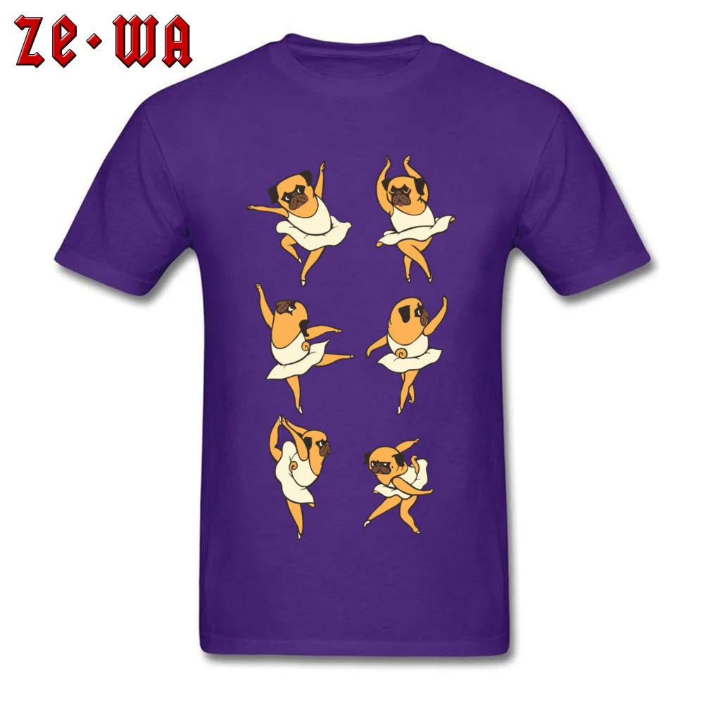 BALLET PUG O Neck Tshirts April FOOL DAY Tops Shirt Short Sleeve 2018 Popular 100% Cotton Casual Tee Shirt Customized Man BALLET PUG purple