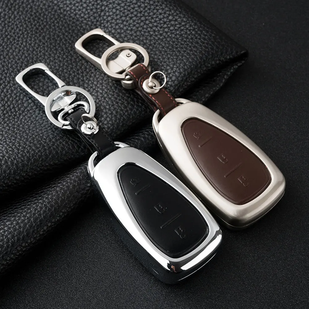 ATOBABI Zinc Alloy+ Leather Car Key Cover Fob Cases For Chevrolet 2016