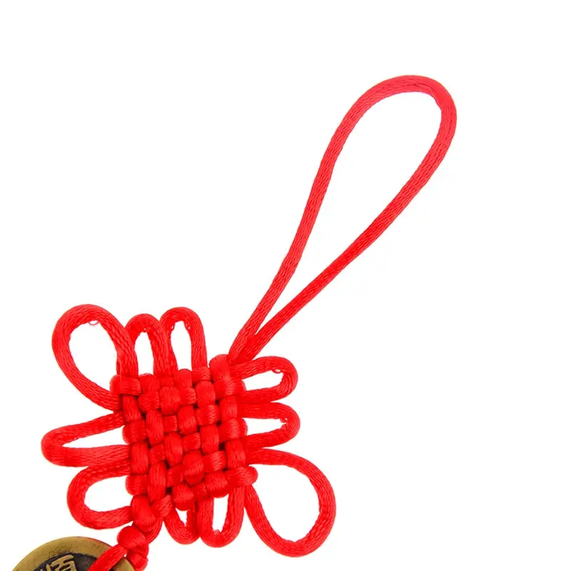 Красный китайский узел фэн-шуй набор из 9 счастливых шармов древних I CHING монет защита достатка удача домашний Декор автомобиля