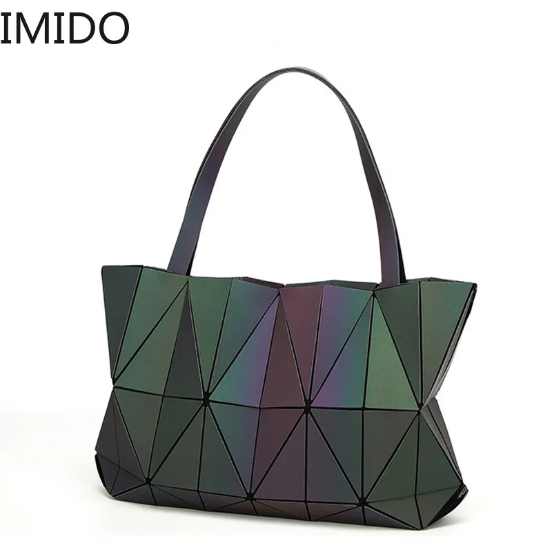 

IMIDO Luxury Brand Designers Geometric Rhombic Female Handbag Fashion Luminous Folding Designer Shoulder Bags For Women Designer