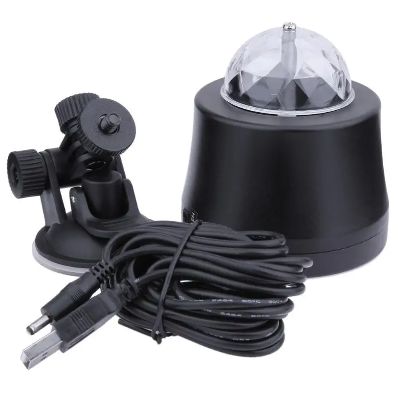 

Mini Crystal Magic Ball Stage RGB LED Light USB Powered Projector Laser DJ Party Light With Sound Sensor for Car Interior Decor