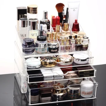 

Yajialijia shipping oversized transparent drawer type cosmetic storage box combined cosmetic box storage cabinet