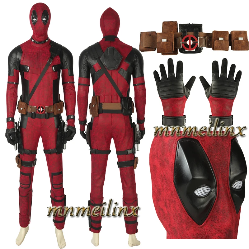 Hot Movie Cosplay Deadpool Cosplay Costume From X-men Superhero Suit Helloween Custom Made Mask Gloves Belt Any Size