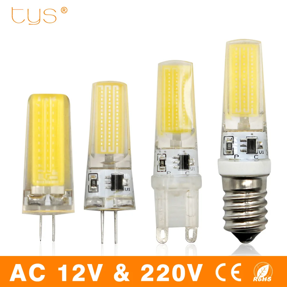 Super Bright Lampada LED Lamp G9 G4 E14 220V 3W 6W 9W Bombillas LED Bulb DC 12V COB Light