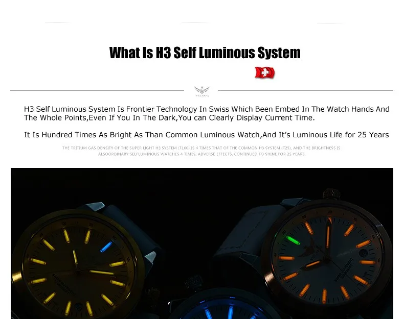 Versão de Atualização T100 Trítio Luminosa Senhora