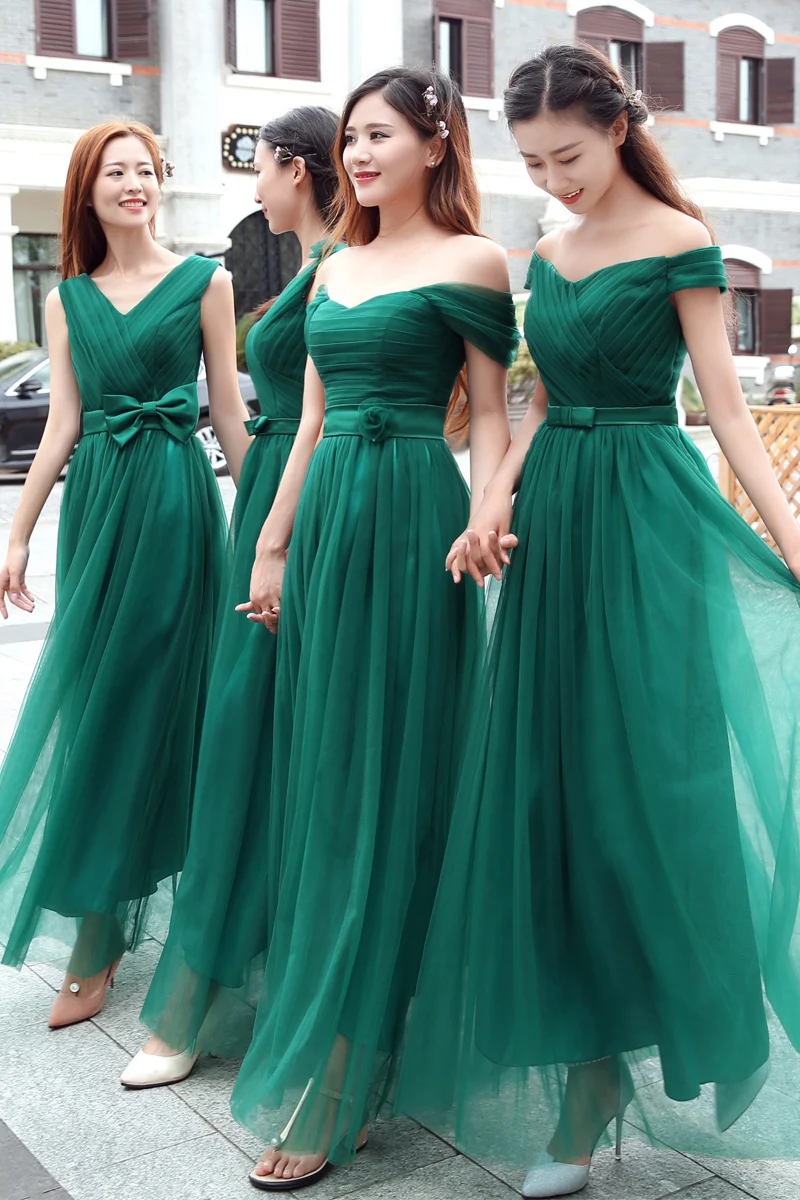 Сладкие воспоминания Длинное Зеленое элегантное платье подружки невесты с v-образным вырезом Вечерние платья Дешевые платье для выпускного подружки невесты SW0010