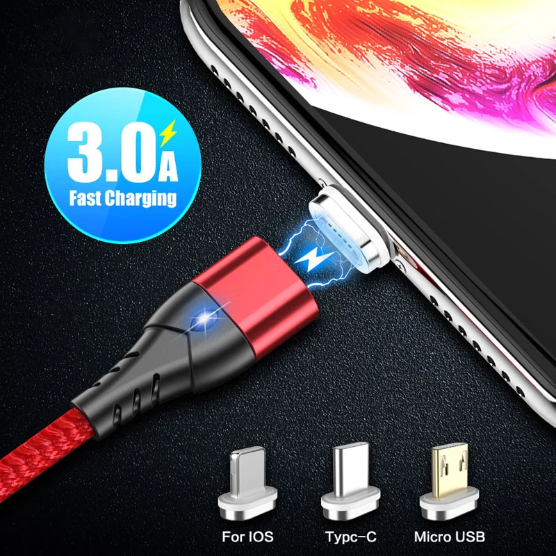 Магнитный usb-кабель для зарядки DOEES 1 м Тип C Micro usb iPhone зарядное устройство